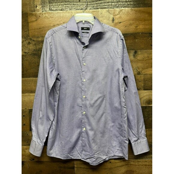 Boss Hugo Boss Men's‎ Sharp Fit Long Sleeve Dress Shirt Size 16 1/2 - Picture 1 of 5